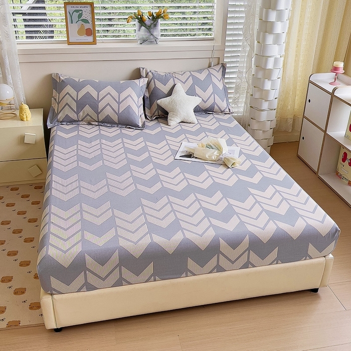 91家纺网 家纺一手货源 找家纺 优品阁 2024新款全棉磨毛四件套单品系列-单床笠 爵士氛围