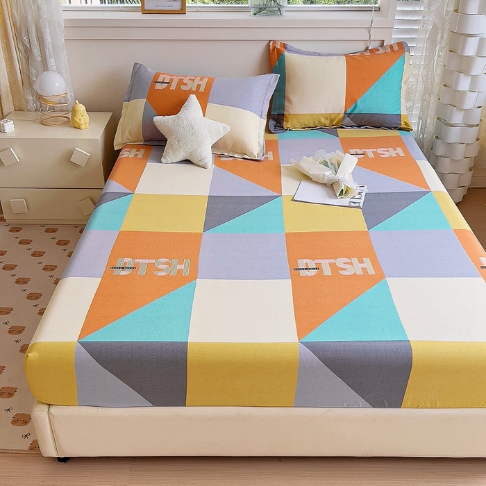 91家纺网 家纺一手货源 找家纺 优品阁 2024新款全棉磨毛四件套单品系列-单床笠 彼斯堡