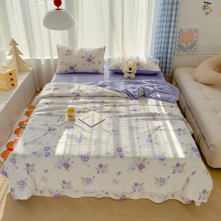 91家纺网 家纺一手货源 找家纺 （总）慕尚家纺 2025新款亲肤泡泡棉卡通印花夏被单品夏被四件套