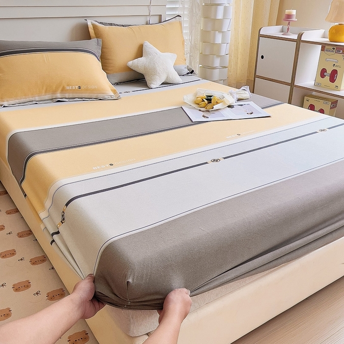 91家纺网 家纺一手货源 找家纺 优品阁 2024新款全棉磨毛四件套单品系列-单床笠 小欢喜