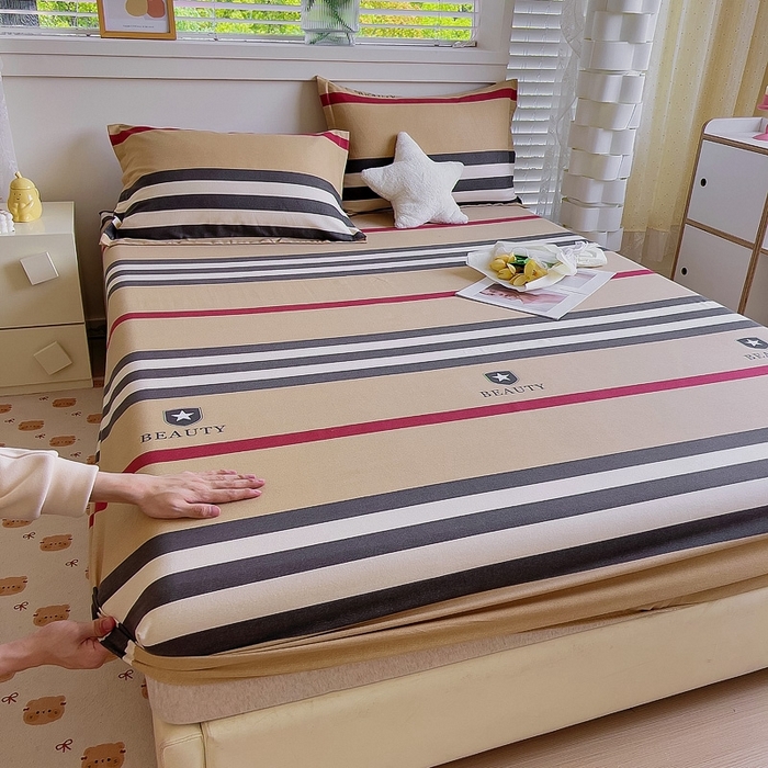 91家纺网 家纺一手货源 找家纺 优品阁 2024新款全棉磨毛四件套单品系列-单床笠 极简格调