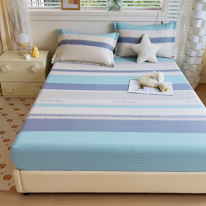 91家纺网 家纺一手货源 找家纺 优品阁 2024新款全棉磨毛四件套单品系列-单床笠 乐享主义