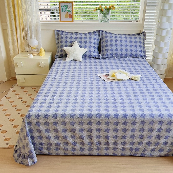 91家纺网 家纺一手货源 找家纺 优品阁 2024新款亲肤舒适全棉磨毛单床单 星雨