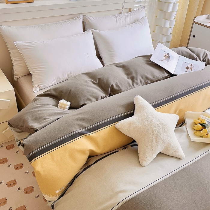 91家纺网 家纺一手货源 找家纺 优品阁 2024新款全棉磨毛四件套单品系列-单被套 小欢喜