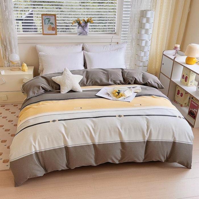 91家纺网 家纺一手货源 找家纺 优品阁 2024新款全棉磨毛四件套单品系列-单被套 小欢喜