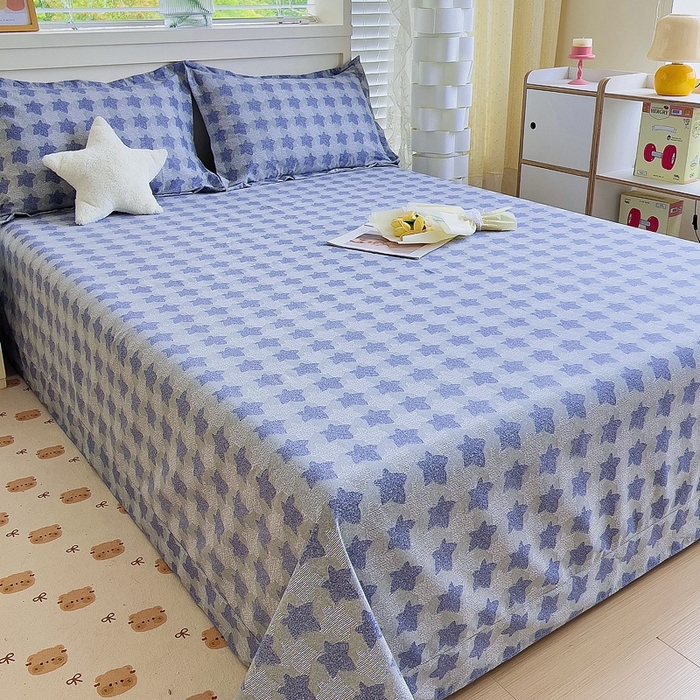 91家纺网 家纺一手货源 找家纺 优品阁 2024新款亲肤舒适全棉磨毛单床单 星雨