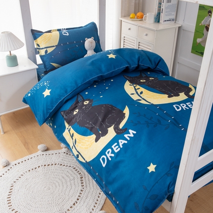 91家纺网 家纺一手货源 找家纺 乐居坊 2024新款亲肤棉美棉芦荟棉四件套学生宿舍床（5月） 梦想猫