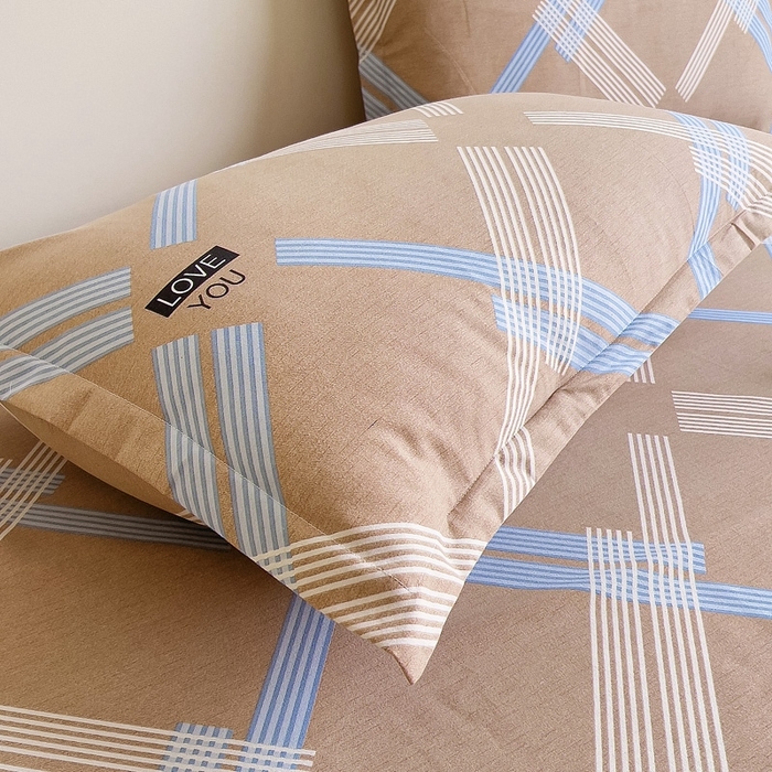 91家纺网 家纺一手货源 找家纺 优品阁 2024新款全棉磨毛四件套单品系列-单枕套 浓情摩卡