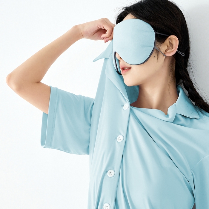 91家纺网 家纺一手货源 找家纺 LADYCOCO可可家居 2025新款凉感家居服 睡衣-蓝--短裤款