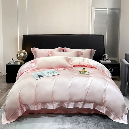 91家纺网 家纺一手货源 找家纺 （总）莱阁亿 2025新款60支天丝镂空瑾系列被套四件套