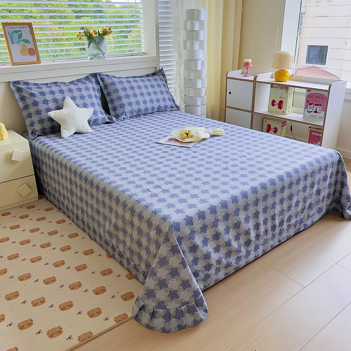 91家纺网 家纺一手货源 找家纺 优品阁 2024新款亲肤舒适全棉磨毛单床单 星雨