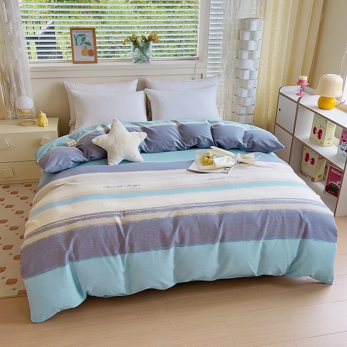 91家纺网 家纺一手货源 找家纺 优品阁 2024新款全棉磨毛四件套单品系列-单被套 乐享主义