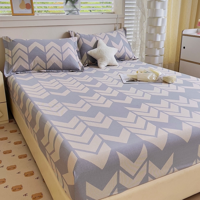 91家纺网 家纺一手货源 找家纺 优品阁 2024新款全棉磨毛四件套单品系列-单床笠 爵士氛围