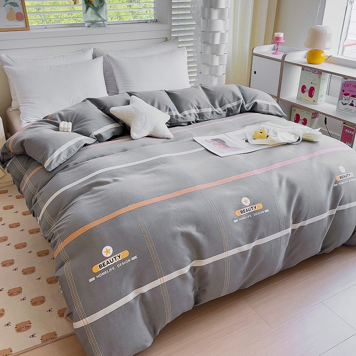 91家纺网 家纺一手货源 找家纺 优品阁 2024新款全棉磨毛四件套单品系列-单被套 卡罗琳