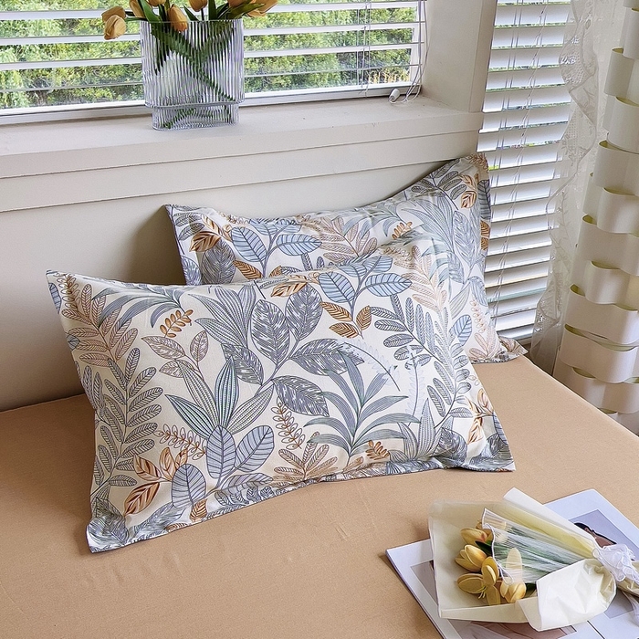 91家纺网 家纺一手货源 找家纺 优品阁 2024新款全棉磨毛四件套单品系列-单枕套 清风恋影