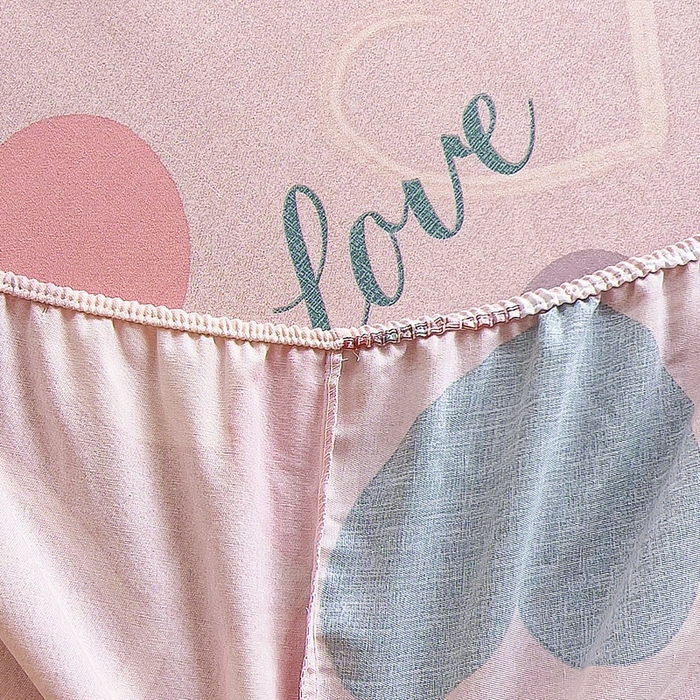 91家纺网 家纺一手货源 找家纺 优品阁 2024新款全棉磨毛四件套单品系列-单床笠 缤纷爱心