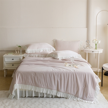 91家纺网 家纺一手货源 找家纺 （总）婳庭家居 2024新款夏被豆豆凉席四件套