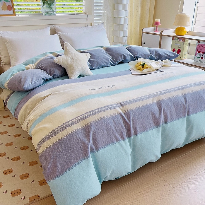 91家纺网 家纺一手货源 找家纺 优品阁 2024新款全棉磨毛四件套单品系列-单被套 乐享主义