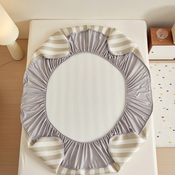 91家纺网 家纺一手货源 找家纺 怡家居 2024新款A类PE凉感提花刺绣床笠款凉席 米咖腊肠狗-床笠款