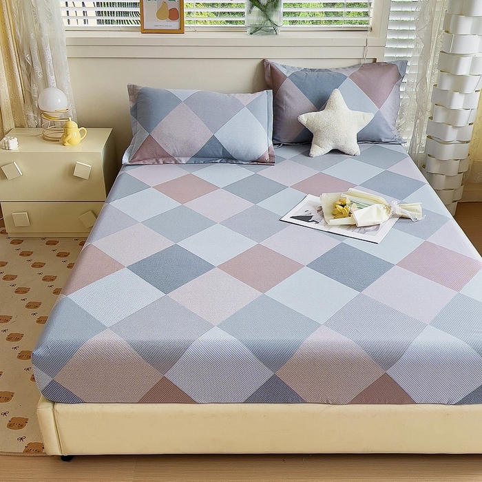 91家纺网 家纺一手货源 找家纺 优品阁 2024新款全棉磨毛四件套单品系列-单床笠 孟菲格