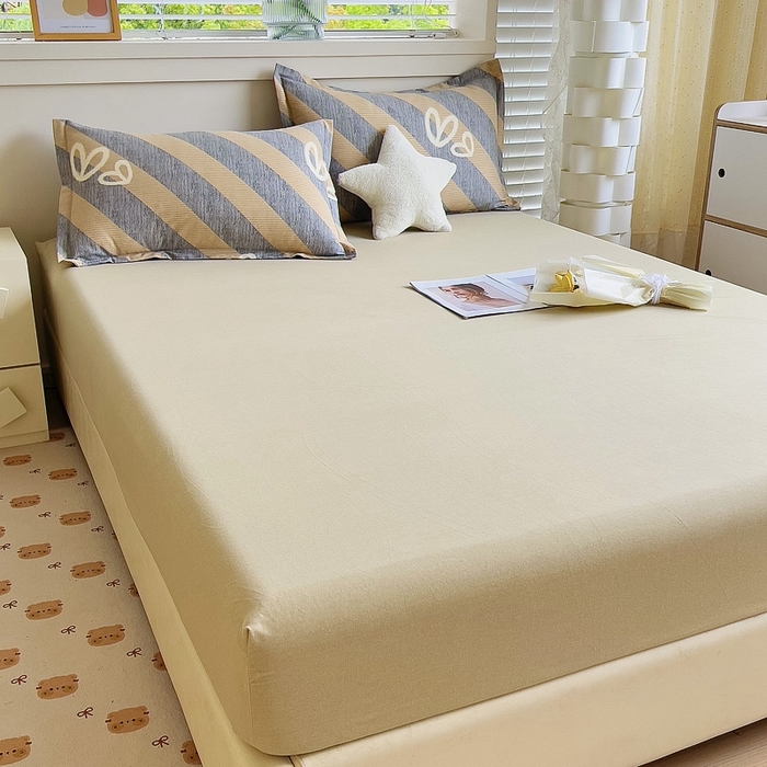 91家纺网 家纺一手货源 找家纺 优品阁 2024新款全棉磨毛四件套单品系列-单床笠 一心一意