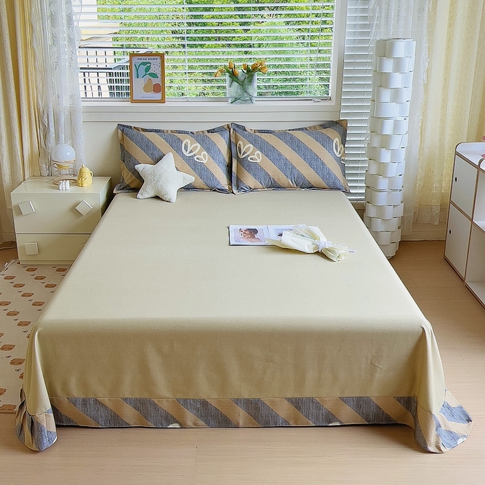 91家纺网 家纺一手货源 找家纺 优品阁 2024新款亲肤舒适全棉磨毛单床单 一心一意