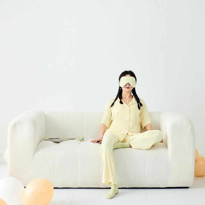 91家纺网 家纺一手货源 找家纺 LADYCOCO可可家居 2025新款凉感家居服 睡衣-黄--长裤款