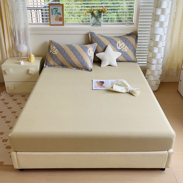 91家纺网 家纺一手货源 找家纺 优品阁 2024新款全棉磨毛四件套单品系列-单床笠 一心一意