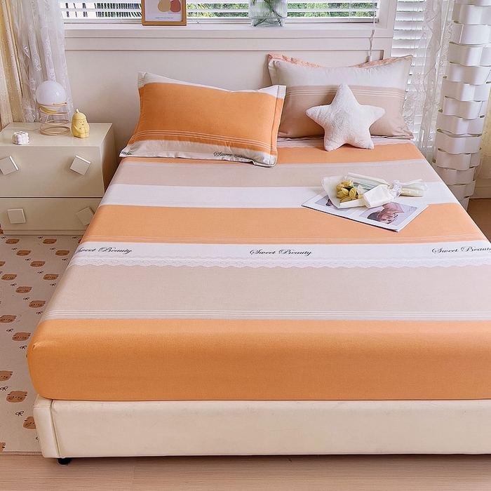 91家纺网 家纺一手货源 找家纺 优品阁 2024新款全棉磨毛四件套单品系列-单床笠 蕾丝花边