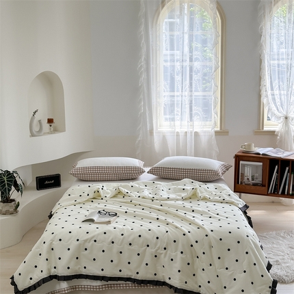 91家纺网 家纺一手货源 找家纺 （总）洋铭区（原狠狠爱） 2024新款皱皱花边全棉夏被