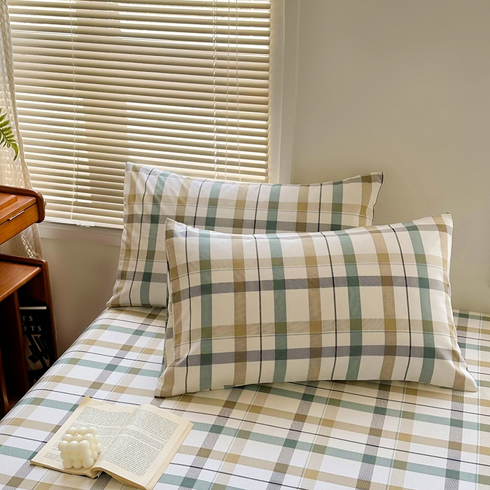 91家纺网 家纺一手货源 找家纺 家贝爱 2024新款3倍加厚水洗棉床笠床单 格调绿