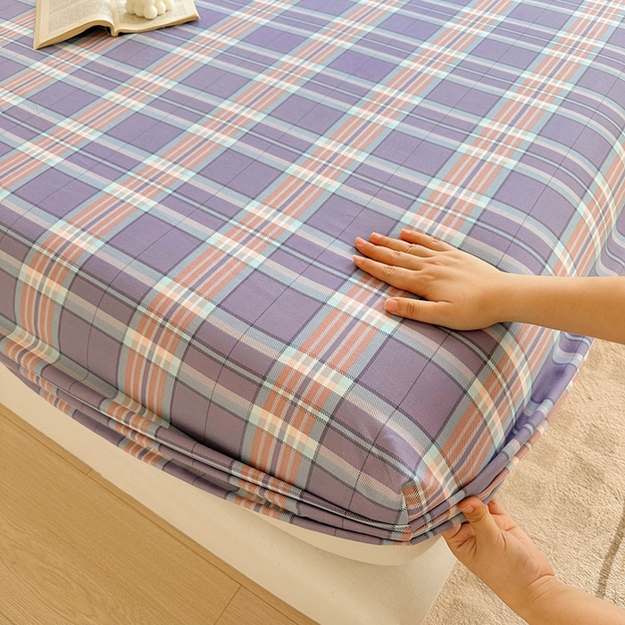 91家纺网 家纺一手货源 找家纺 家贝爱 2024新款3倍加厚水洗棉床笠床单 洛卡蓝