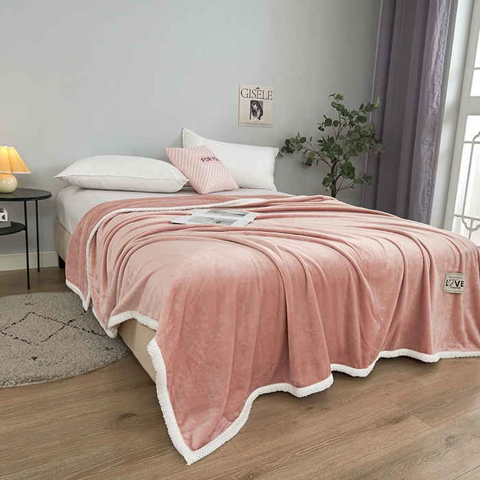 91家纺网 家纺一手货源 找家纺 馨米莱家纺 2024新款牛奶绒盖毯 卡其