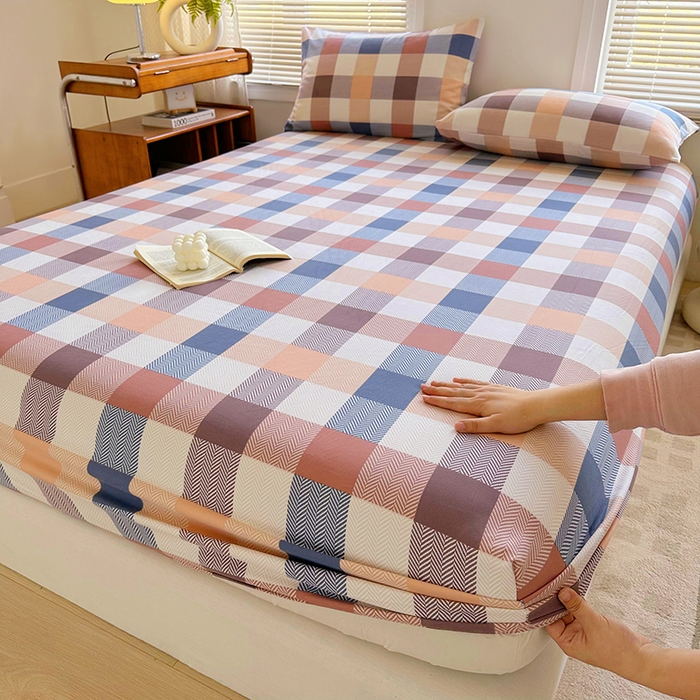 91家纺网 家纺一手货源 找家纺 家贝爱 2024新款3倍加厚水洗棉床笠床单 几何世界