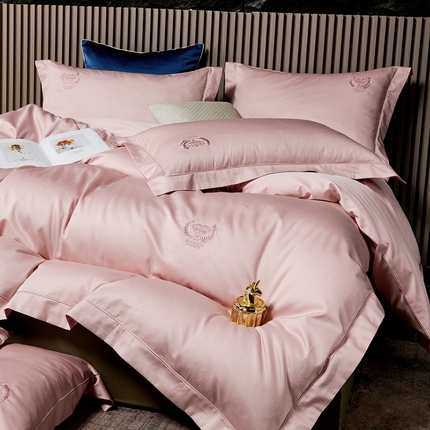 91家纺网 家纺一手货源 找家纺 （总）淳绵家居 2024新款50*50S双股长绒棉提花刺绣四件套-马德里