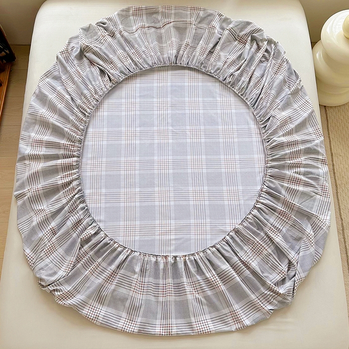 91家纺网 家纺一手货源 找家纺 家贝爱 2024新款3倍加厚水洗棉床笠床单 格韵灰