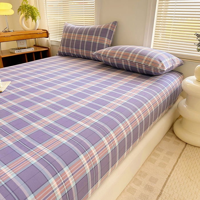 91家纺网 家纺一手货源 找家纺 家贝爱 2024新款3倍加厚水洗棉床笠床单 洛卡蓝