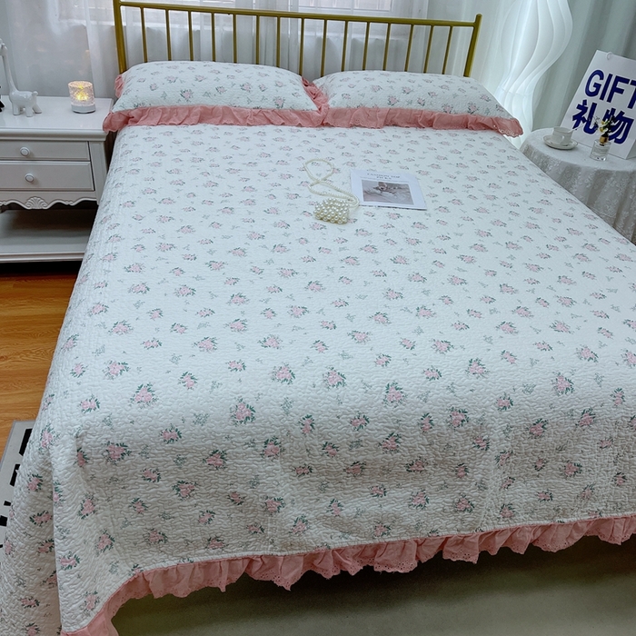 91家纺网 家纺一手货源 找家纺 暖居 2024新款包边春秋被床盖四件套 花期