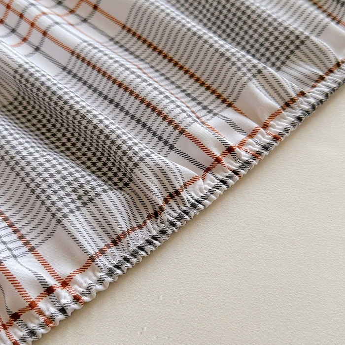 91家纺网 家纺一手货源 找家纺 家贝爱 2024新款3倍加厚水洗棉床笠床单 格韵灰