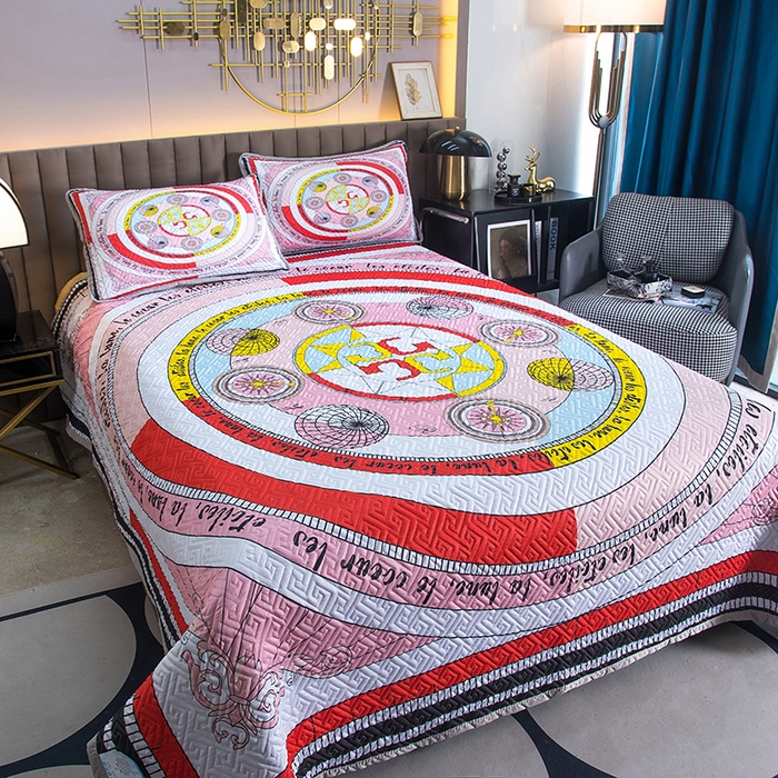 91家纺网 家纺一手货源 找家纺 爵仕家纺 2025新款凉感真丝床盖三件套 指南者