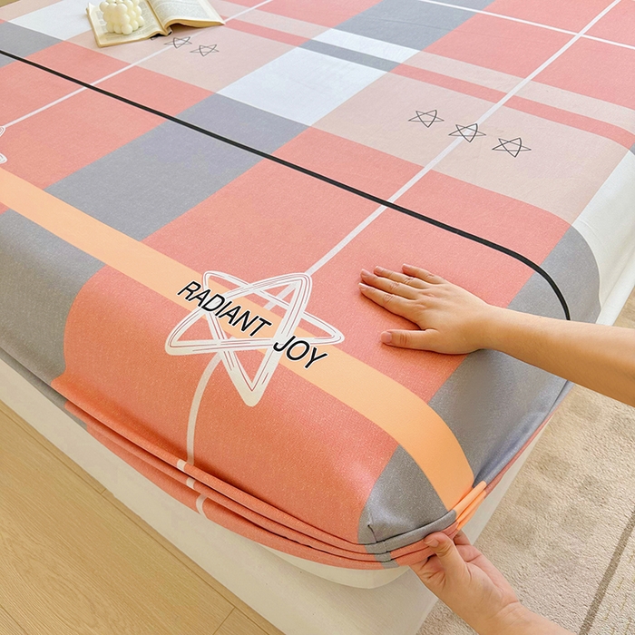 91家纺网 家纺一手货源 找家纺 家贝爱 2024新款3倍加厚水洗棉床笠床单 星空粉