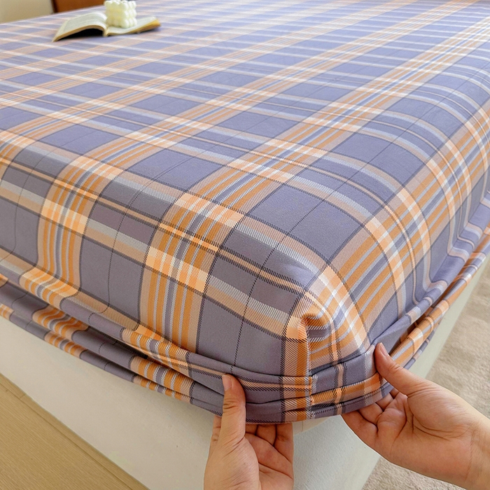 91家纺网 家纺一手货源 找家纺 家贝爱 2024新款3倍加厚水洗棉床笠床单 乐享蓝