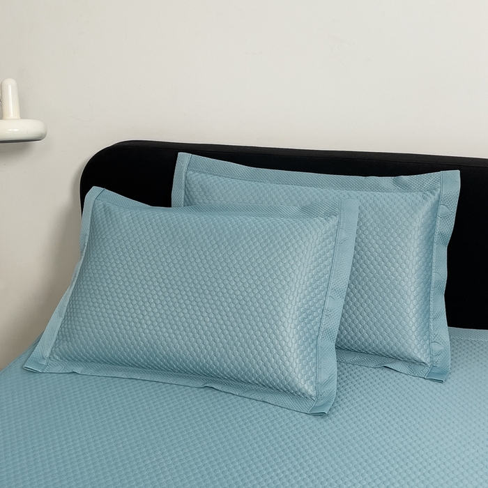 91家纺网 家纺一手货源 找家纺 凉百百 2024新款冰豆豆大豆款凉席冰丝席可折叠收纳直播优选 大豆款-蓝