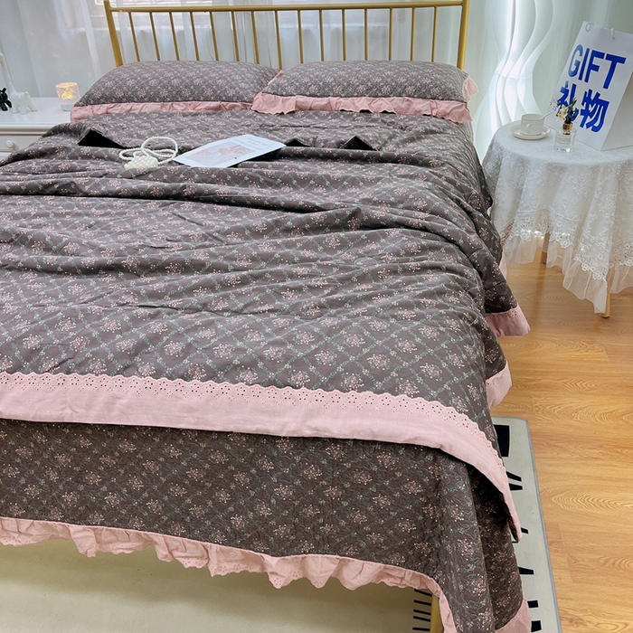 91家纺网 家纺一手货源 找家纺 暖居 2024新款包边春秋被床盖四件套 知画