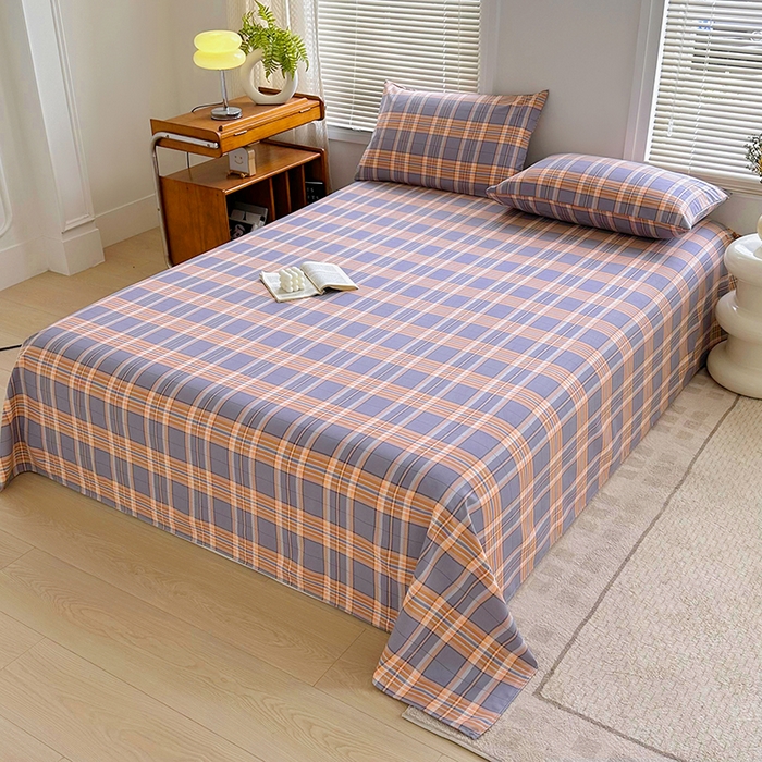 91家纺网 家纺一手货源 找家纺 家贝爱 2024新款3倍加厚水洗棉床笠床单 乐享蓝