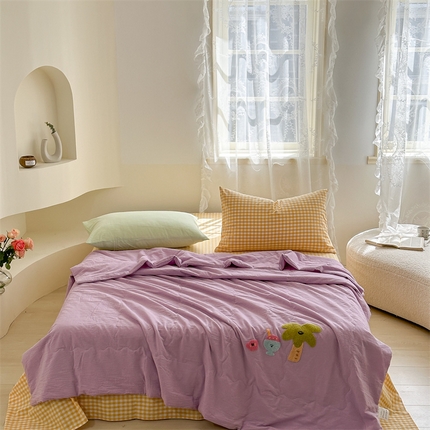 91家纺网 家纺一手货源 找家纺 （总）洋铭区（原狠狠爱） 2024新款毛巾绣水洗棉夏被四件套