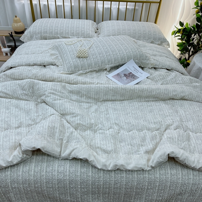 91家纺网 家纺一手货源 找家纺 暖居 2024新款包边春秋被床盖四件套 伊甸园