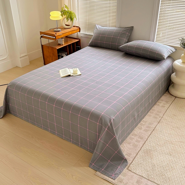 91家纺网 家纺一手货源 找家纺 家贝爱 2024新款3倍加厚水洗棉床笠床单 绅士灰