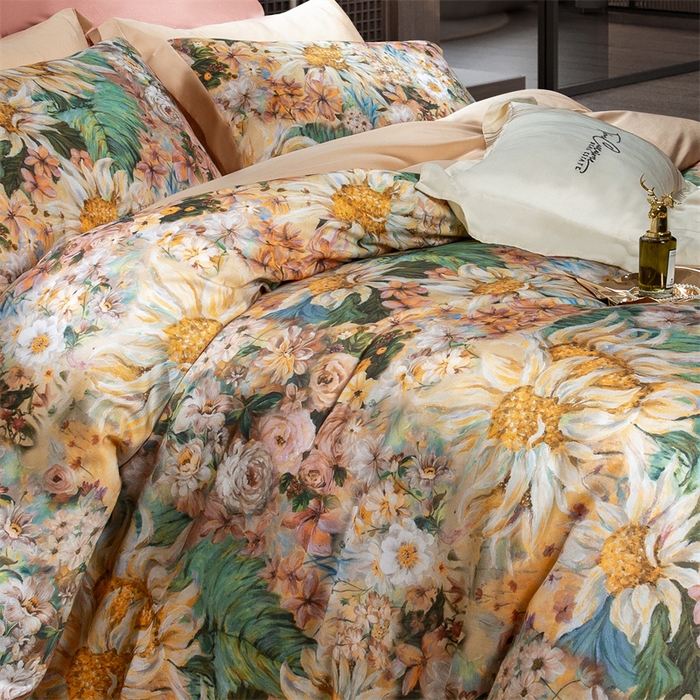 91家纺网 家纺一手货源 找家纺 榻尚家居 2024新款TS 天丝棉数码印花宽边款 向阳而生