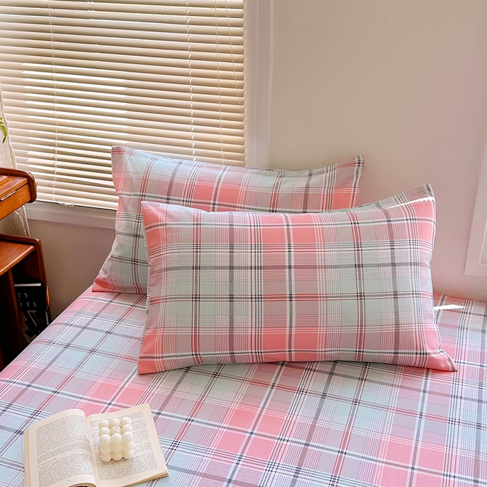 91家纺网 家纺一手货源 找家纺 家贝爱 2024新款3倍加厚水洗棉床笠床单 莫卡粉